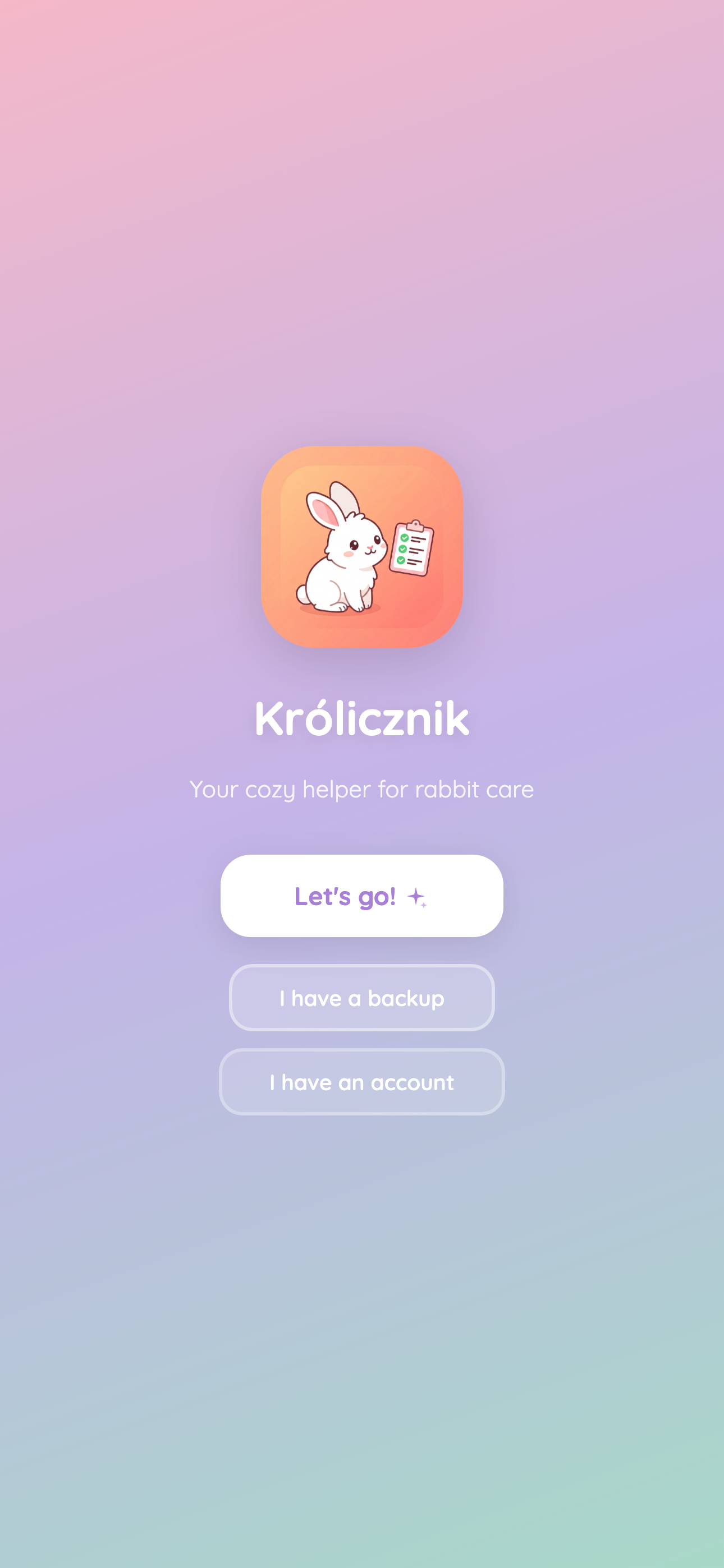 Welcome screen